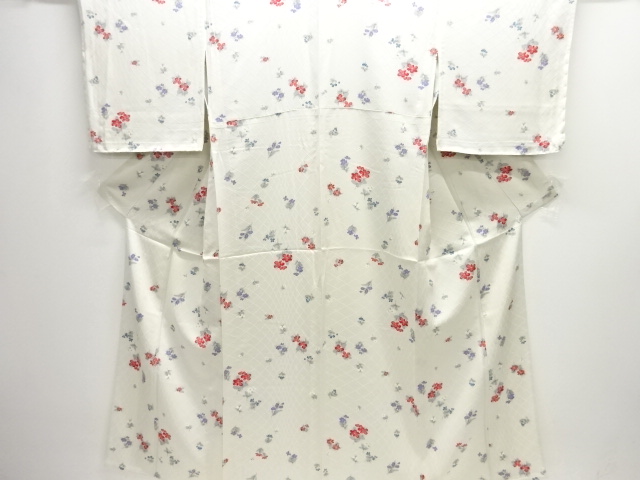 草花模様単衣小紋着物